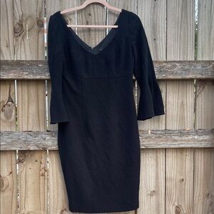 David Meister Black Textured Sheath Dress | Size 2 | Made in USA Whimsygoth Goth